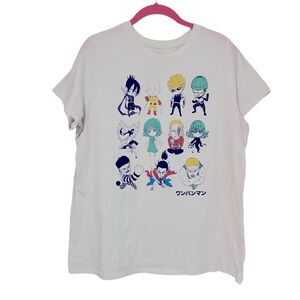 5/$25 One Punch Man Chibi Lineup T Shirt Large White